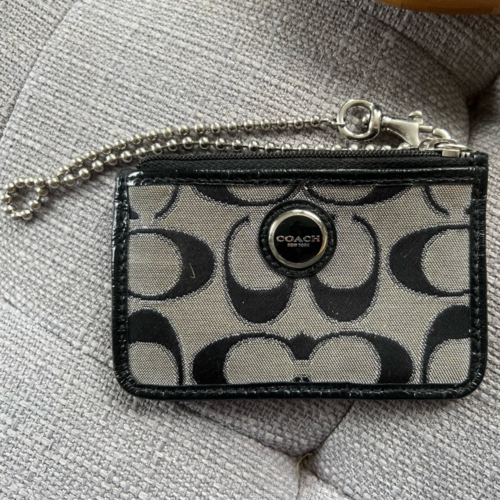 Coach Black and Gray Card Holder